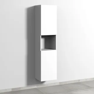Sanipa 3way Hochschrank mit 2 Türen und 1 offenem Fach, Weiß-Soft SM11743