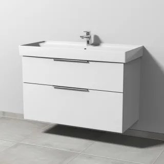 Sanipa 3way Waschtischunterbau zu Villeroy & Boch Collaro Waschtisch mit 2 Auszügen, Weiß-Soft UM83743