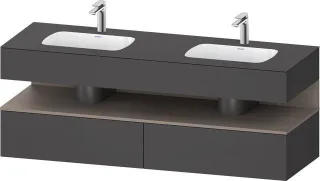 Duravit Qatego Einbauwaschtisch mit Konsolenwaschtischunterbau Graphit Matt 1600x550x600 mm - QA4797 QA4797043490000