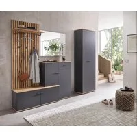 Bega Consult Garderoben-Set (2-tlg) in Anthrazit / Artisan Dekor - 223x199x38cm (B/H/T), (2-tlg)