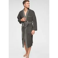 H.I.S Unisex-Bademantel Hannes, ideal für Sauna & Spa, Hotelbademantel, Morgenmantel, Langform, Walkfrottee, Kimono-Kragen, Gürtel, für Damen & Herren, lang, mit Taschen, S-3XL