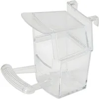 Nobby Futter- und Wasserspender Futternapf mit Sitzstange transparent