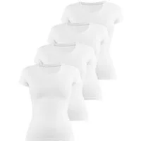 Janice Kurzarmshirt 4 x Damen T-Shirt Nysa Figurbetontes Shirt aus Baumwolle