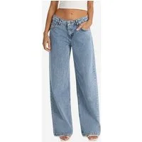 Imily Bela Loose-fit-Jeans Damen Hochgeschnittene Jeans mit weitem Bein (Packung, 1-tlg., 1per-Pack) aus Baumwolle