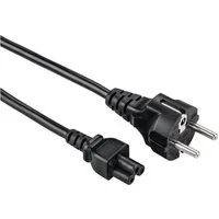 Hama Stromkabel C5 Netzkabel Laptop 3-polig Stromkabel, Schutzkontakt-Stecker, 3-Pol.-Kupplung, Micky Kabel Kleeblatt Maus Notebook Netzteil