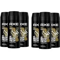 axe Deo-Spray 6x Axe Bodyspray Gold Deo ohne Aluminium 150 ml, 6-tlg.