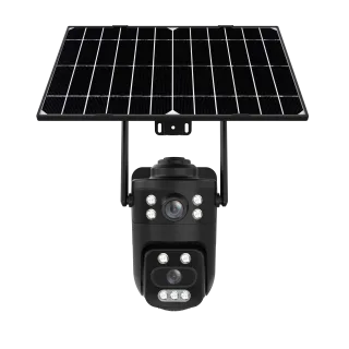 Q10PRO-B 4MP Solar Security Camera Dual Lens Solar Powered Wireless PTZ Full Color Night Vision PIR Motion Two Way Audio