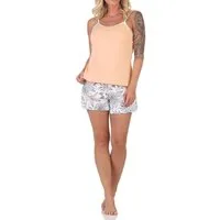 Normann Pyjama Ärmelloser Damen Spaghetti Träger Shorty Pyjama in floralem Print