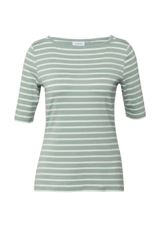 comma - T-Shirt creme/petrol - Gr. - 36