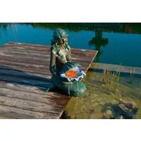 Ubbink Teichfigur Wasserspiel Meerjungfrau, (Set, inkl. Pumpe, Beleuchtung und Anschlussmaterial)