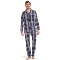 Pastunette Pyjama Modischer Herren Schlafanzug kariert geknöpft (2 tlg) Modisches Design