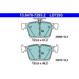 ATE Ceramik Bremsbel?ge hinten Audi A3 Q2 Tt Seat Ateca VW Golf Touran