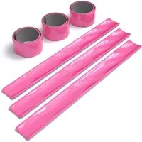 EAZY CASE Fahrradreflektor 6er Set Schnapp-Leuchtarmbänder, Schnapparmband Jogging Reflektor Laufen Sicherheit reflektierend Pink