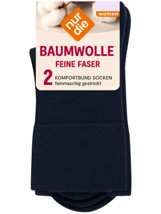 NUR DIE Damen Socken Baumwolle Feine Faser 2er Pack