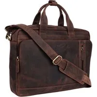 Benthill Aktentasche Echt Leder Laptoptasche Notebooktasche Umhängetasche Schultertasche, Schultergurt / Umhängegurt Reißverschlussfach