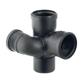 Geberit Silent PP Schachtbogenabzweig 390463141 DN 90/75/90, 87,5Grad, rechts, schalloptimiert