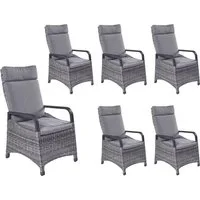 LC Garden Gartenstuhl Komido Dining Positionsstuhl Verstellsessel grau-mix (Positionsstuhl)