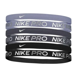 Nike - "Flex Classic" Stirnband, Metallic (6er-Pack) (Schwarz/Dunkelgrau/Violett Metallic)