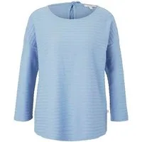 TOM TAILOR Denim Langarmshirt STRUCTURE STRIPED (1-tlg) mit U-Boot Ausschnitt