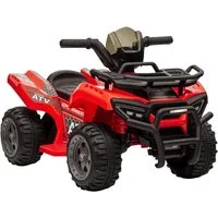 HOMCOM Elektro-Kinderquad Kinderfahrzeug Kindermotorrad Elektroquad, aus Metall, Belastbarkeit 25 kg, (1-tlg), für Kinder, Rot