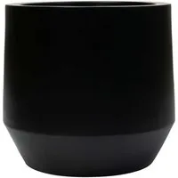 VIVANNO Blumentopf Fiberglas NEXORA Rund - Schwarz Matt (1 St), 31x28 cm