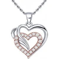 Limana Herzkette Doppelherz Schmuck Damen 925 Silber Kette mit Anhänger - Geschenk (für Frau Freundin Mama, inkl. Schmuckdose), Geburtstag Jahrestag Hochzeitstag Valentinstag Weihnachten