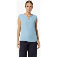 comma Kurzarmshirt T-Shirt Blusenshirt mit Satinblende