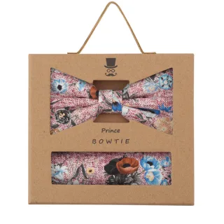 prince bowtie - Set Fliege+Tuch flower h-rot - Gr. - OS