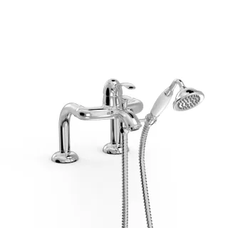 Tres Wannenrandarmatur mit Wasseranschlusswinkeln , 24219401 24219401