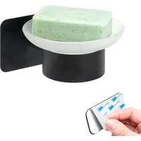 bremermann Seifenschale Bad-Serie PIAZZA BLACK TAPE - mit Klebepad, schwarz, Breite: 11 cm, 1-St.