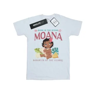 Disney Damen/Damen Moana Born In The Ocean Baumwoll-Boyfriend T-Shirt (Weiß)