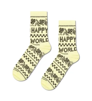 happy socks - Happy World Sneaker Sock Gelb - Gr. - 43.5