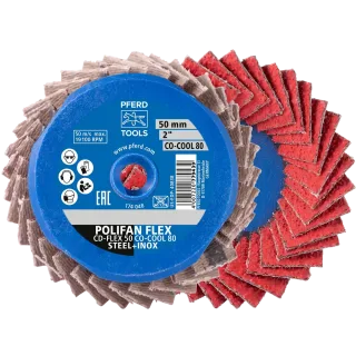 PFERD TOOLS COMBIDISC Flexibel Keramikkorn Mini-POLIFAN CD Ø 50mm CO-COOL80 für kühlen Schliff auf Edelstahl - 42719818