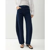 OPUS PANTS Relax-fit-Jeans MARI PATRON Barrel Jeans aus Dry Indigo® Mid Rise mit Knopfdetail für vielseitige Looks