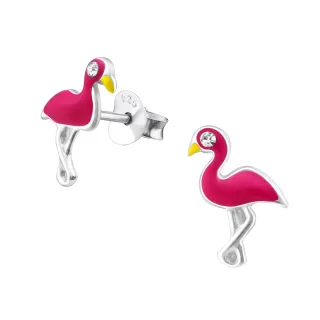 Flamingo Ohrringe aus 925 Silber