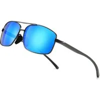 LuxusKollektion Sonnenbrille Sonnenbrille Herren polarisiert Gunmetal Rahmen Blau Verspiegelt Linse
