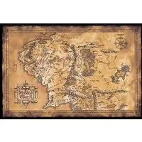 GB eye Poster Herr der Ringe Poster Karte von Mittelerde (Dark) 91,5 x 61