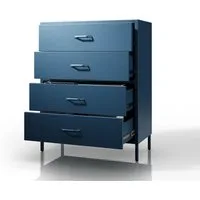 Jan Nowak Kommode CARLA Kommode Metall Stahl 80x101x40cm 4 Schubladen Sparkling (Stahl 0,6mm, 45kg Schubladen, Wandmontage, Industrial Loft), Brilliance Beine Regulierbar Wohnzimmer Schlafzimmer