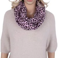 MIRROSI Loop Damen Schal aus Musellin, Made in Italy 70x20cm, Leo, Schlauchschal, (Zweimal um den Hals wickelbar, ca.70x20cm), Damen Halstuch ideal für Frühling, Sommer oder Herbst