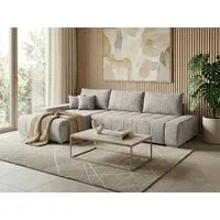 Beautysofa Ecksofa Draco L mit Schlaffunktion, in pflegeleichten Stoffen, Bettkasten