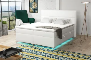 Boxspringbett Schlafzimmerbett CANELA 160x200cm inkl.Bettkasten/ LED