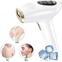 feinlux IPL-Haarentferner Laser Haarentfernung mit Eiskühlung Pflegefunktion, 999999 Lichtimpulse, Haarentfernungsgerät für Achseln Beine Arme Bikinizone (1-Weiß), für Frauen Permanent