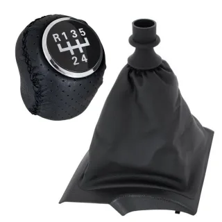 5-Gang Schaltknauf Schaltmanschette Manschette + Rahmen für Schaltknauf in Schwarz für Fiat Ducato 2006- / Citroen Jumper / Peugeot Boxer