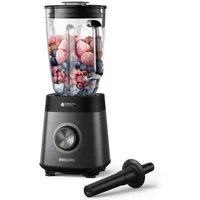Philips Standmixer HR3040/00 5000 Series, mit ProBlend Plus-Technologie, 1200 W, 2-Liter-Behälter und automatischer Reinigung, Edelstahl/Grau