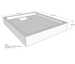 Neuesbad Wannenträger für Bette extraflach 120x100x6,5 SD22033