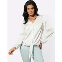 creation L Klassische Bluse Satin-Bluse Langarm