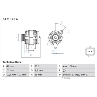 Bosch Lichtmaschine 120A Renault Espace Laguna Megane Sc?nic Volvo S40 V40