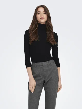 ONLY - ONLSILLE ROLL NECK TOP JRS black - Gr. - XL