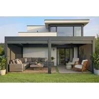 MCW Pergola Terassenvordach 6x3m Lamellendach Pergola Terassenüberdachung Alu, (5-tlg)