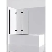 IMPTS Badewannenaufsatz Duschwand für Badewanne 3-teilig Badewannenaufsatz, Sicherheisglas, (Set), Faltwand Badewannenfaltwand Duschtrennwand